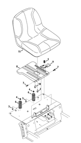 Seat Adjustment Diagram and Parts List for RZT-S42ZERO (17AVCEDS710-17WVCEDS710)(2013) Cub Cadet Lawn Tractor